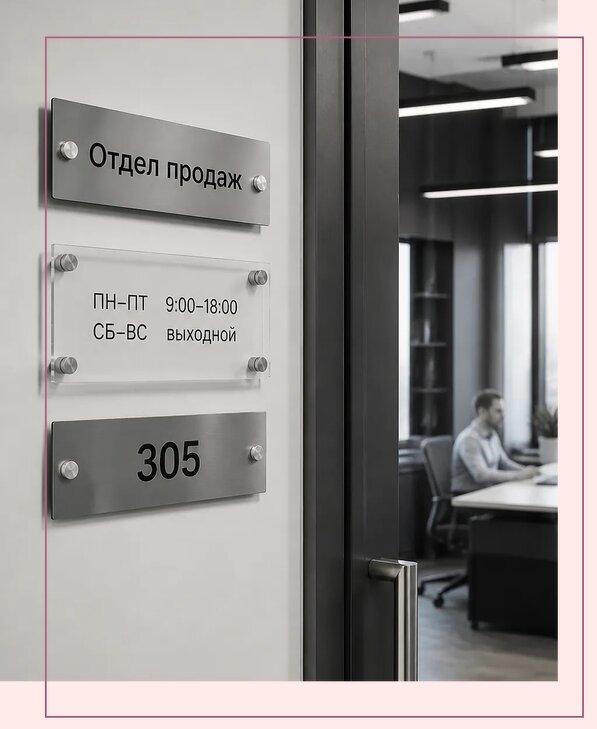 Офисные таблички на дверь в Новокуйбышевске по цене от 5019 р. | Аванза-Нвб